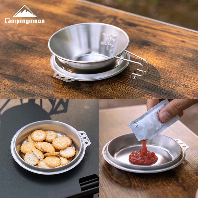 Camping Cooking Dishes - CAMPINGMOON S-SD Panela de Aço Inoxidável