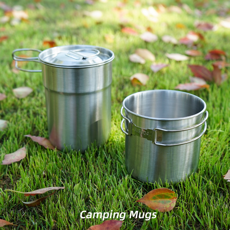 Camping Cooking Set With Kettle - 2 pçs/set chaleira de acampamento aço
