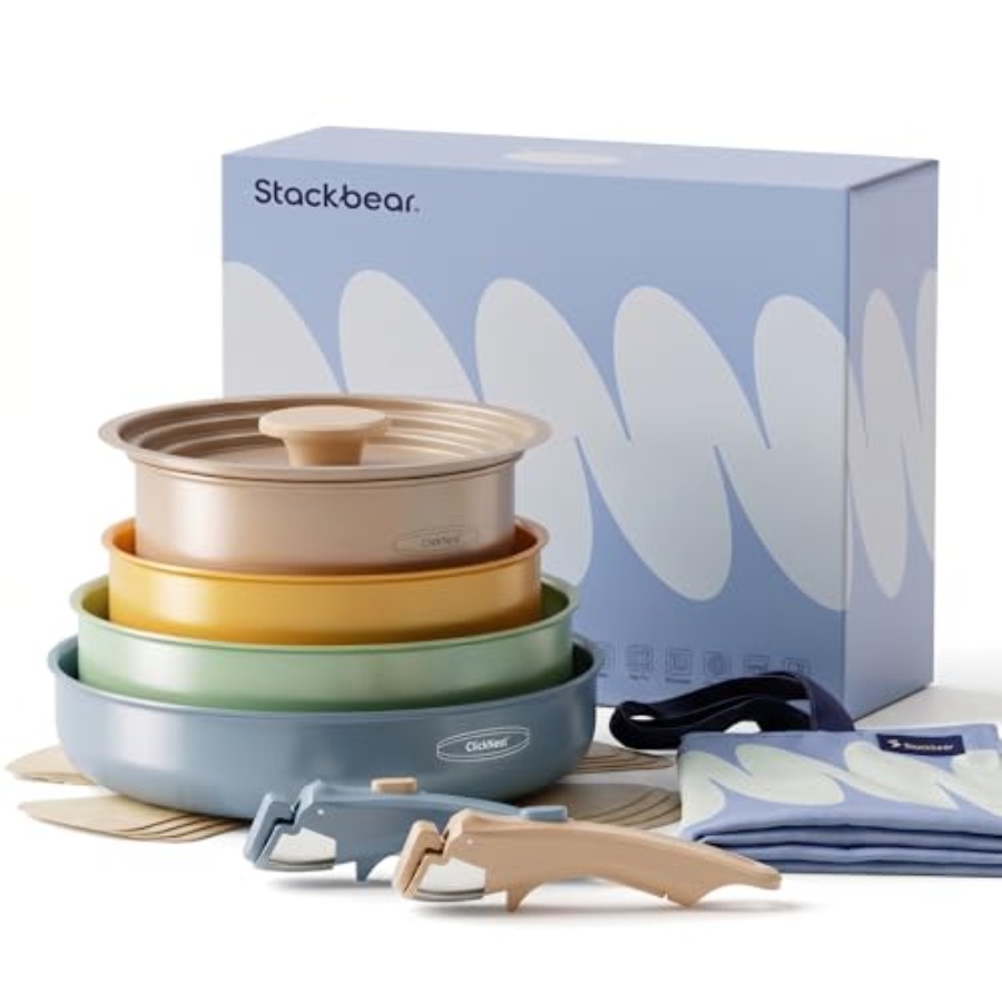 Camping Cooking Set Detachable Handle - Conjunto de Utensílios de Cerâmica, Panelas