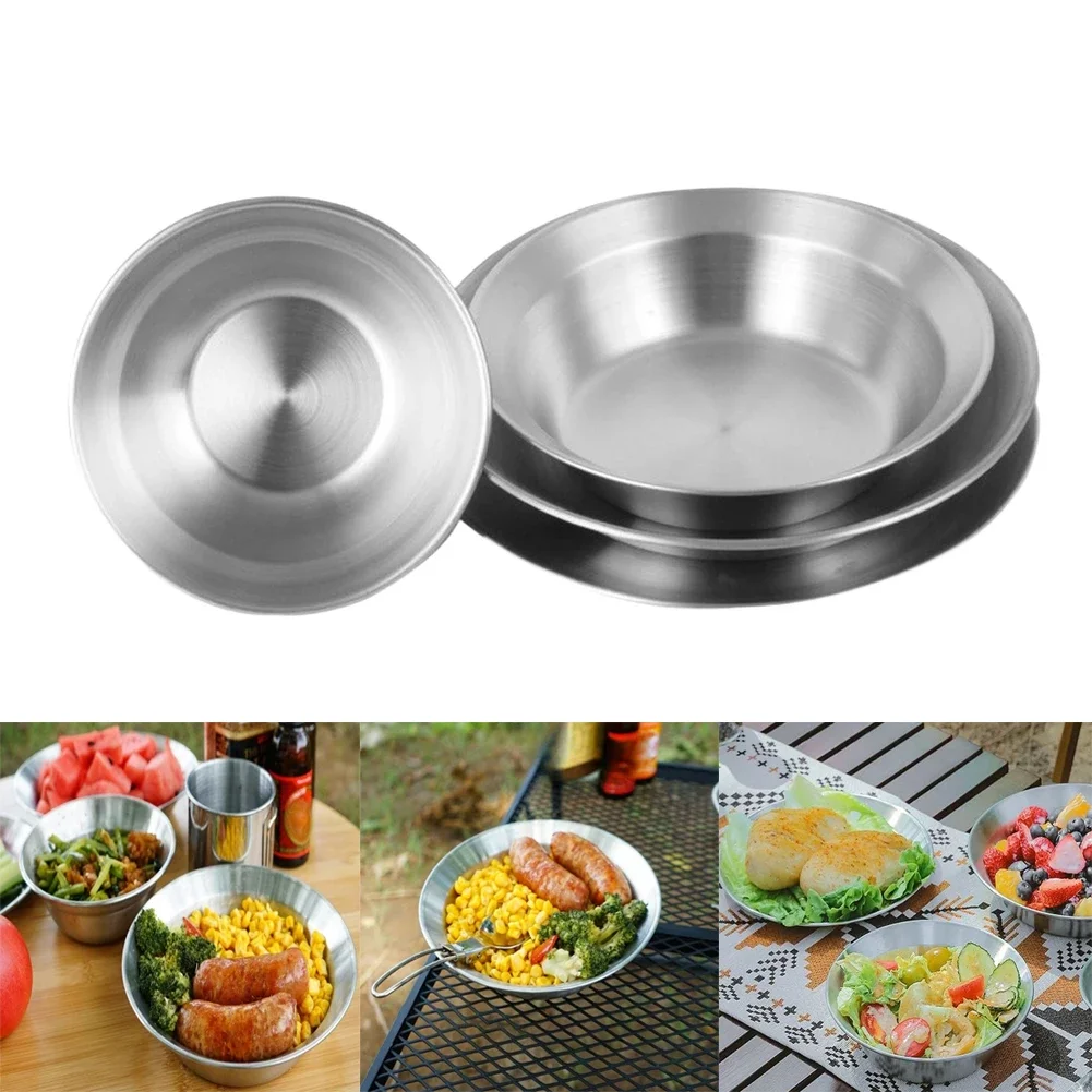 Camping Cooking Dishes - Conjunto de talheres de aço inoxidável,