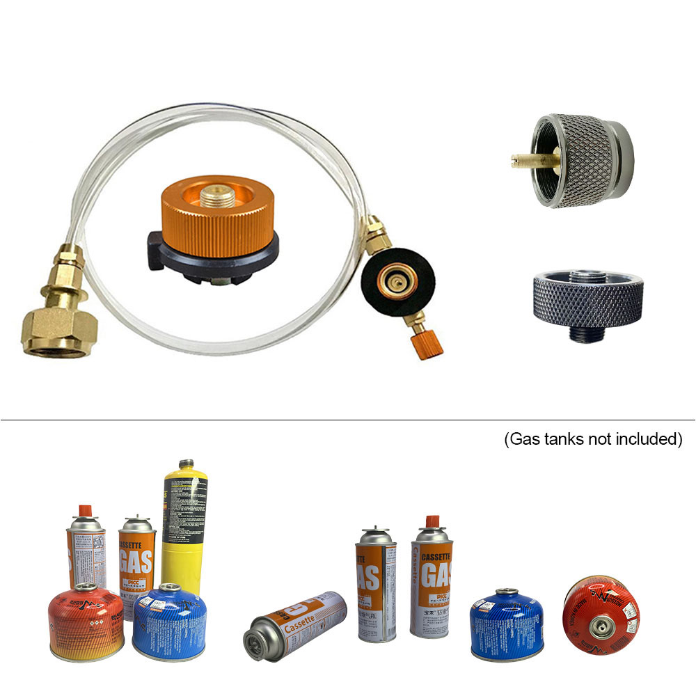 Cooking On Camping Stove - Adaptador De Recarga De Gás Fogão