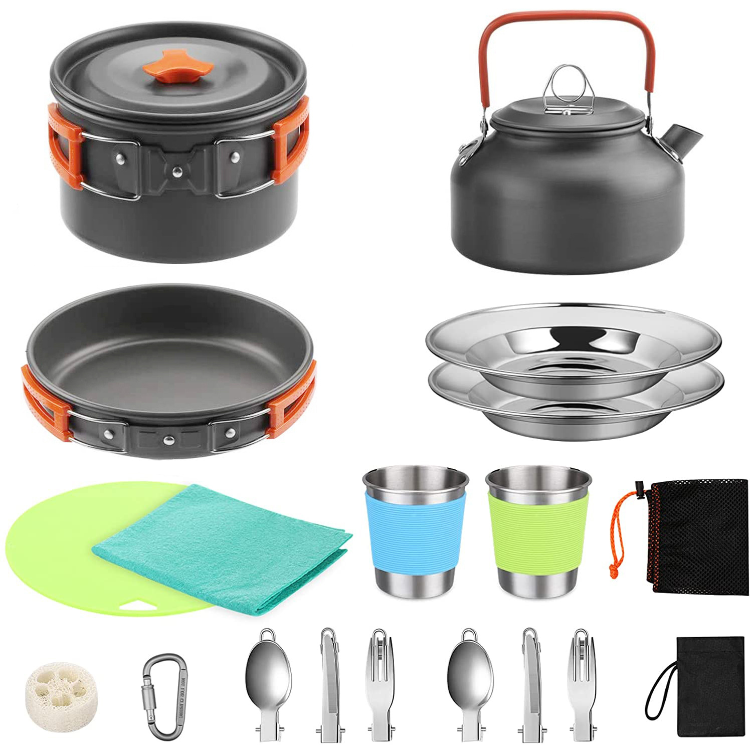 Camping Cooking Set With Kettle - Conjunto Completo de Cozinha para Camping
