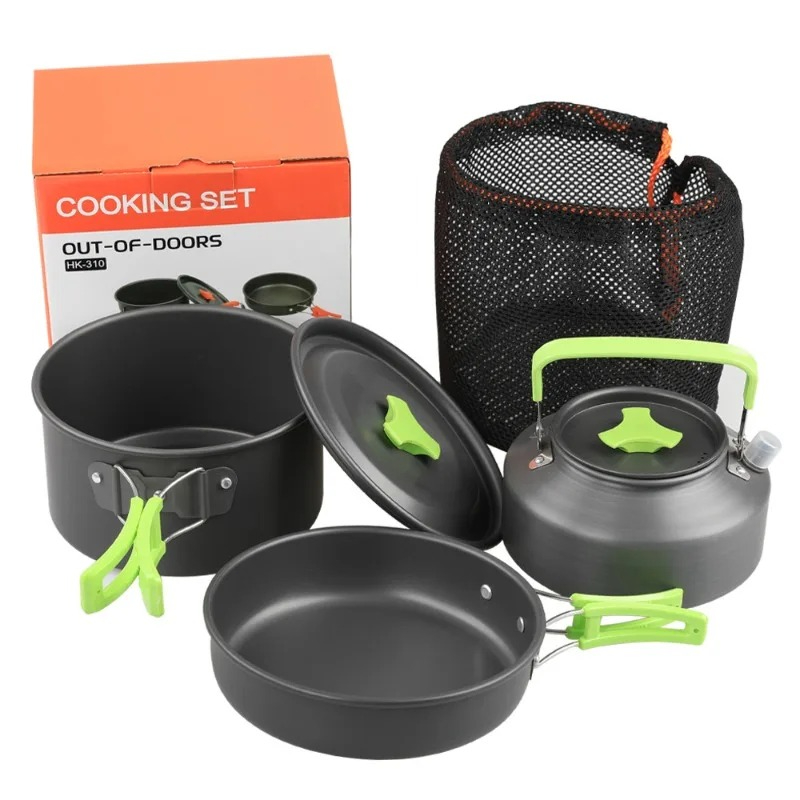 Camping Cooking Set With Kettle - Conjunto de Cozinha para Camping, Utensílios