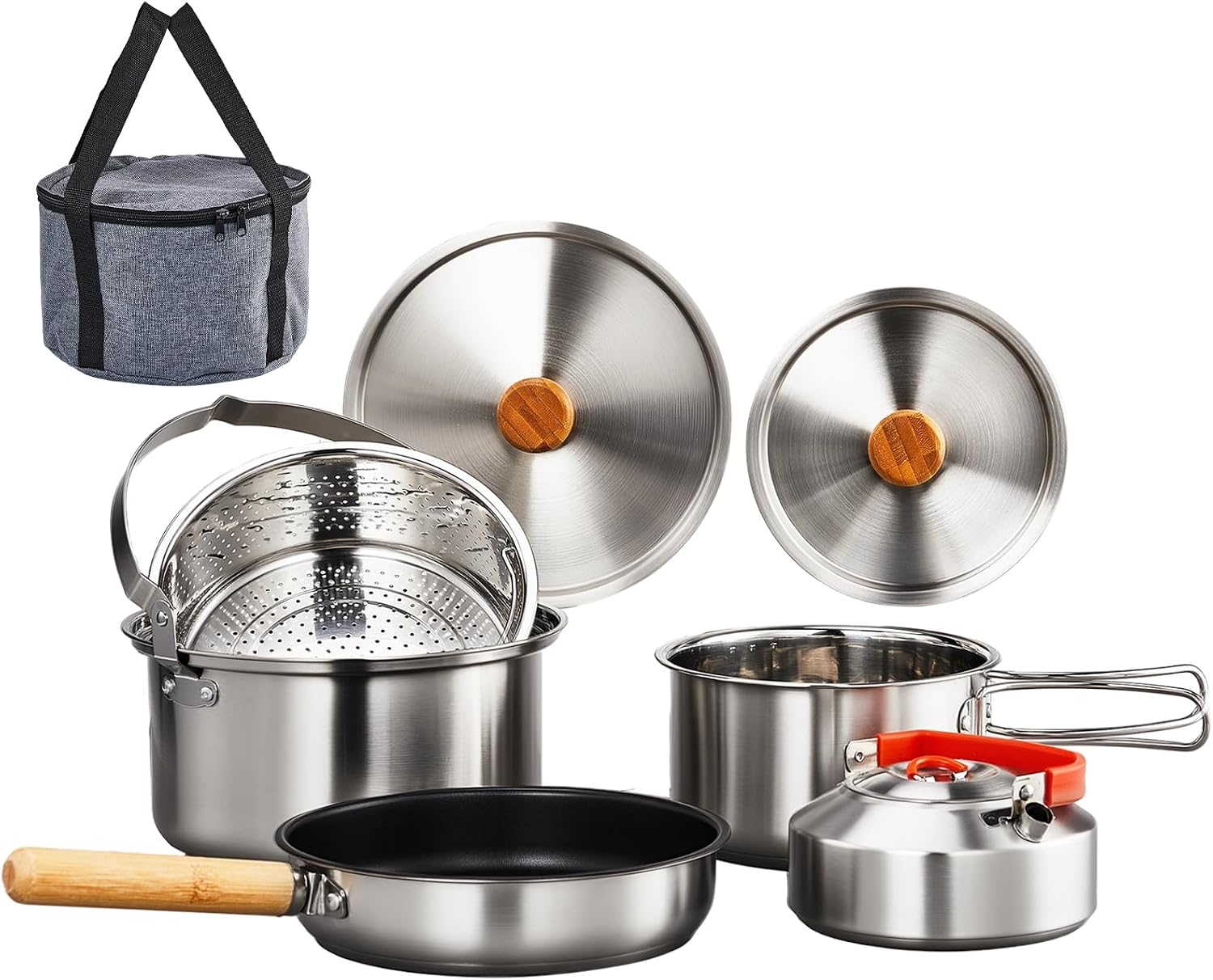 Camping Cooking Set With Kettle - Conjunto de Utensílios de Cozinha de