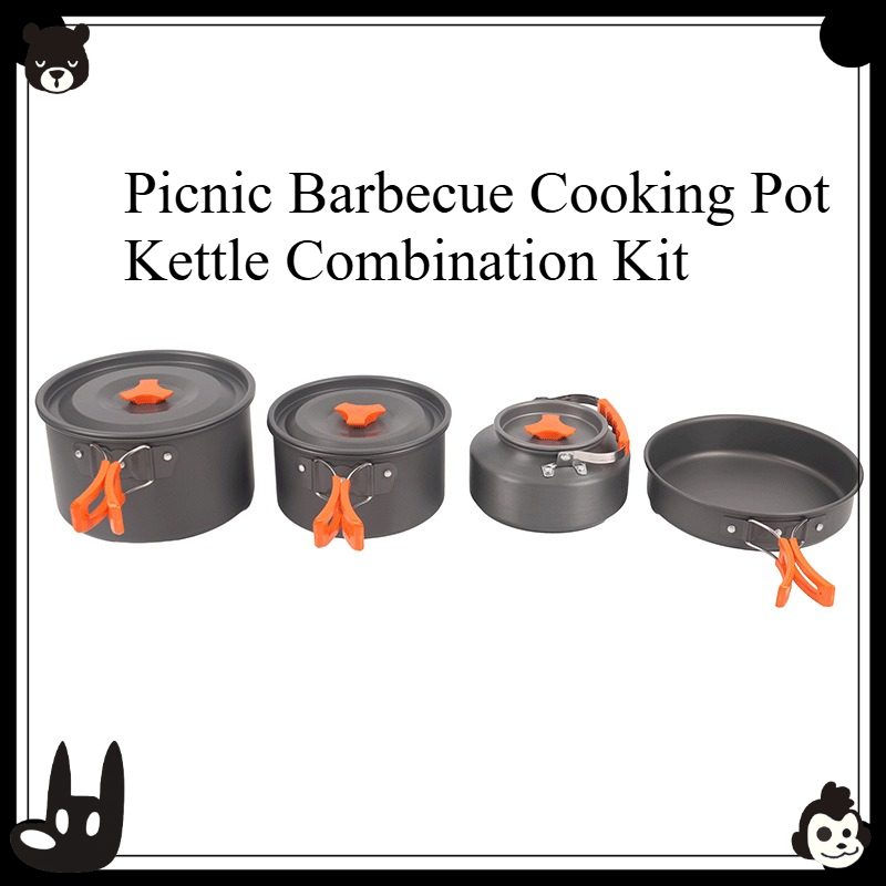 Camping Cooking Set With Kettle - Conjunto de Utensílios de Cozinha Portátil