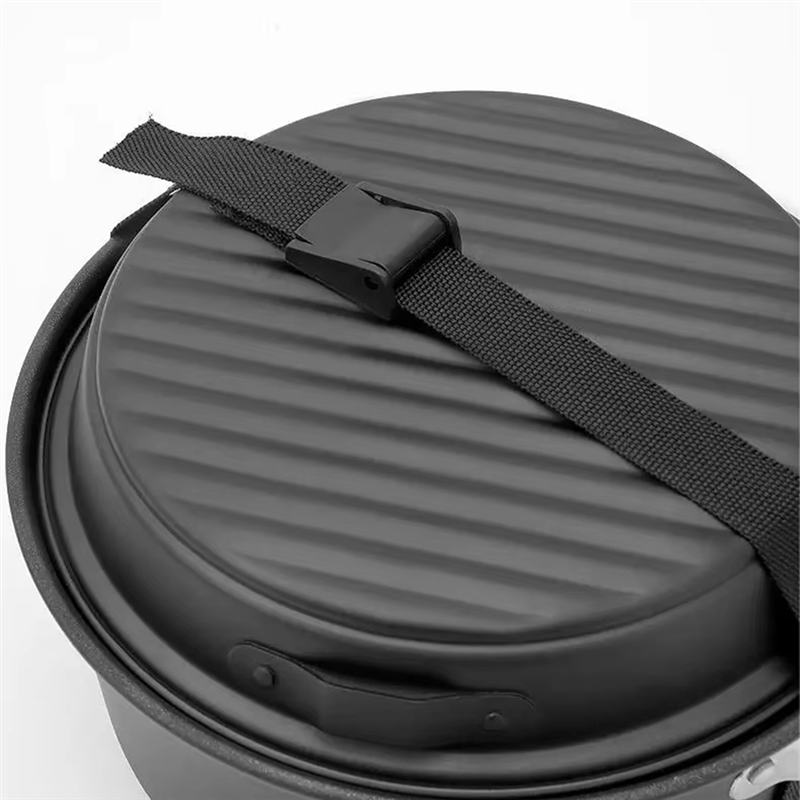 Camping Cooking Set With Kettle - Conjunto de panelas de acampamento antiaderentes
