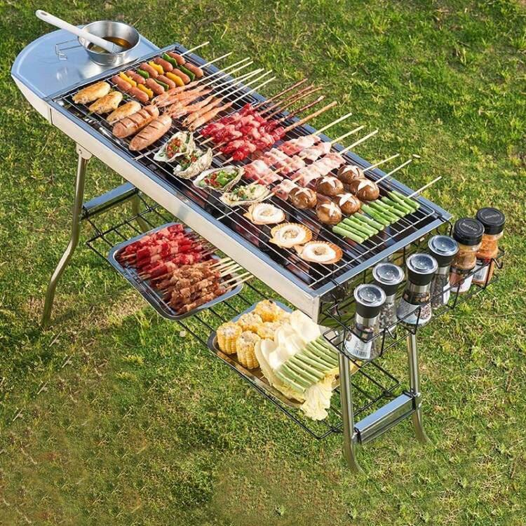 Camping Cooking Requirements - Churrasqueira Portátil de Aço Inoxidável 410
