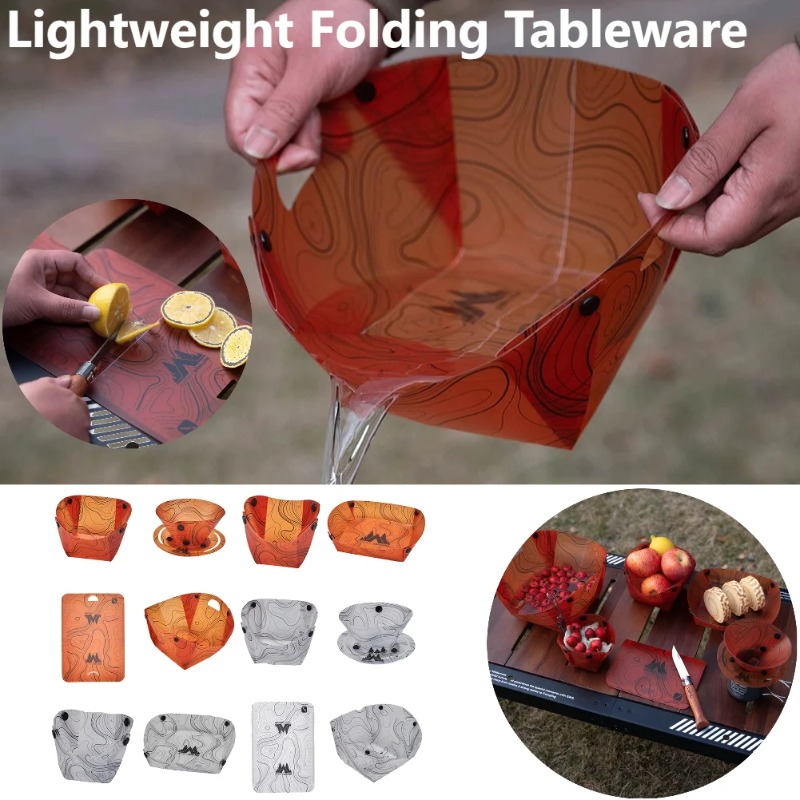 Camping Cooking Dishes - Dobrável acampamento talheres portátil tigela prato