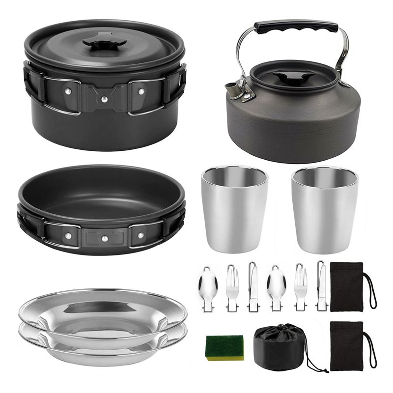 【Compradores】 Panelas de acamp - Camping Cooking Pot Set avaliação e preço