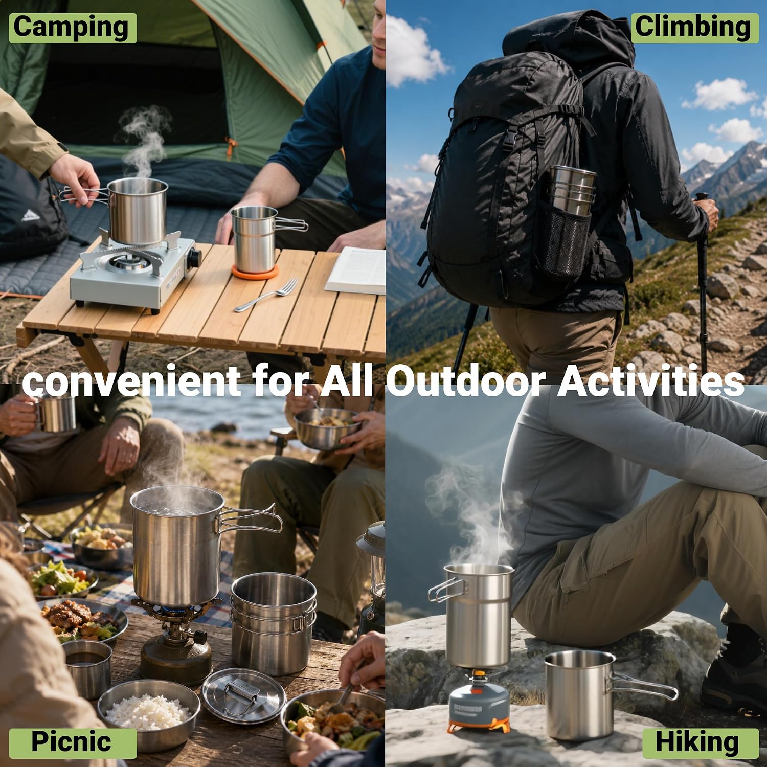 Canecas Dobráveis para Camping - Camping Cooking Pot Set avaliação e preço