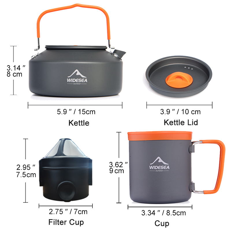Widesea-Camping Coffee Cookwar - Camping Cooking Set With Kettle avaliação e preço