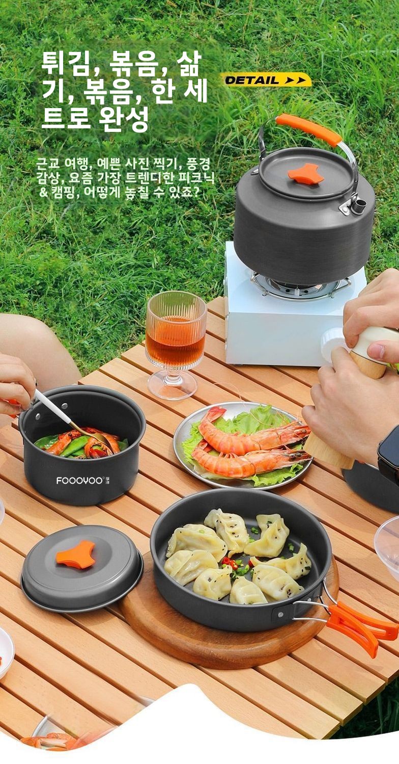 Conjunto de Utensílios de Cozi - Camping Cooking Set With Kettle avaliação e preço