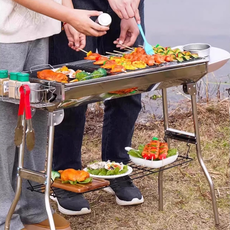Grelha de churrasco de aço ino - Camping Cooking Requirements avaliação e preço