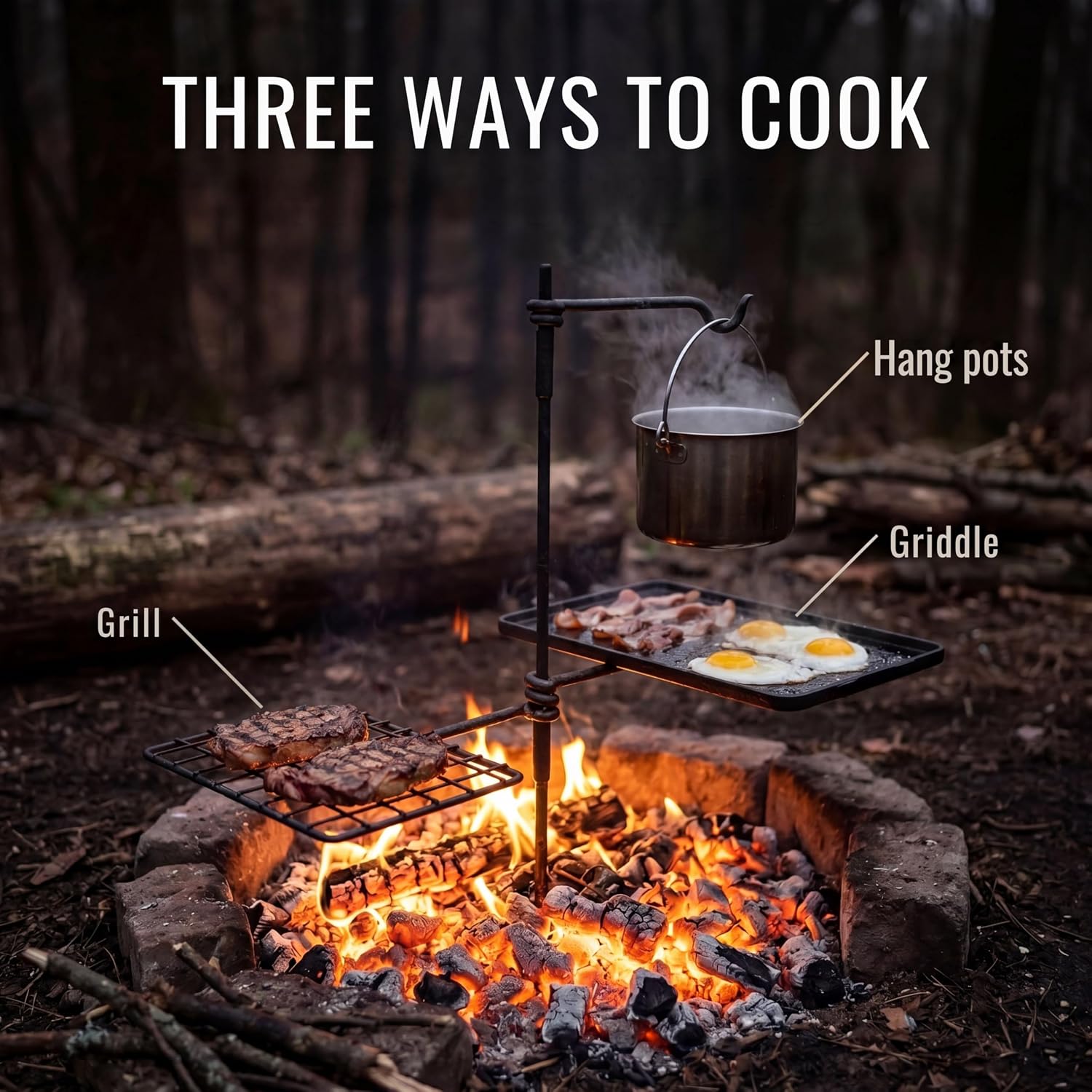 Conjunto de Grelha Giratória,  - Camping Cooking Over Fire avaliação e preço