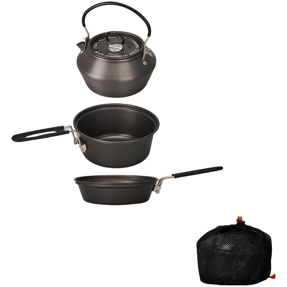 Conjunto de panelas de acampam - Camping Cooking Set With Kettle avaliação e preço