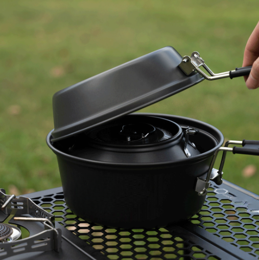Conjunto de panelas de acampam - Camping Cooking Set With Kettle avaliação e preço