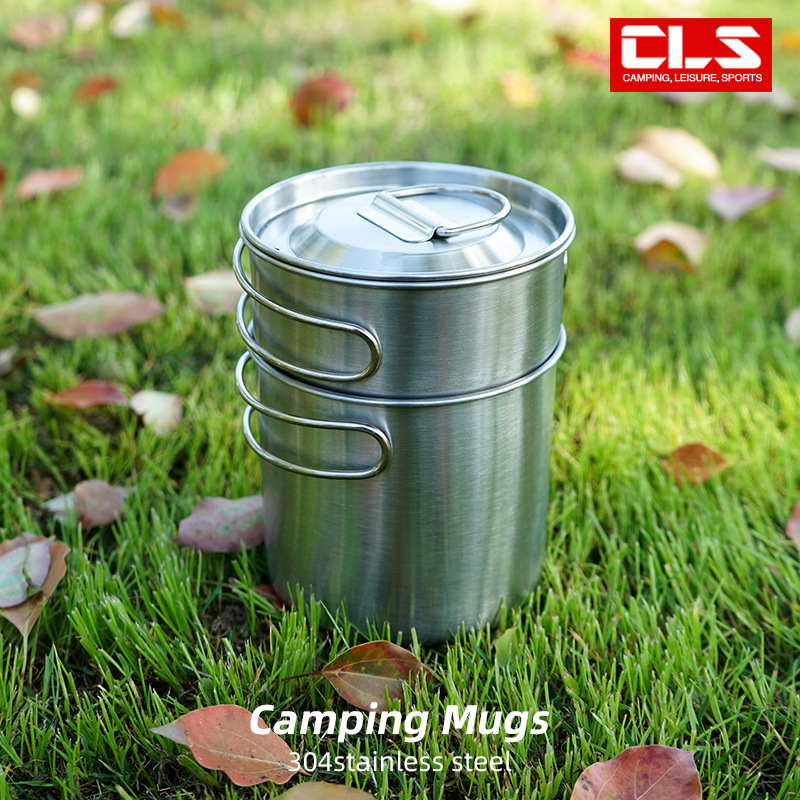 2 pçs/set chaleira de acampame - Camping Cooking Set With Kettle avaliação e preço