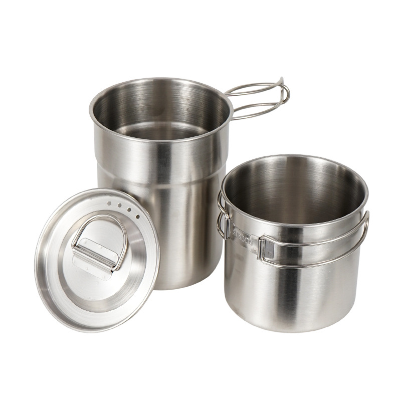 2 pçs/set chaleira de acampame - Camping Cooking Set With Kettle avaliação e preço