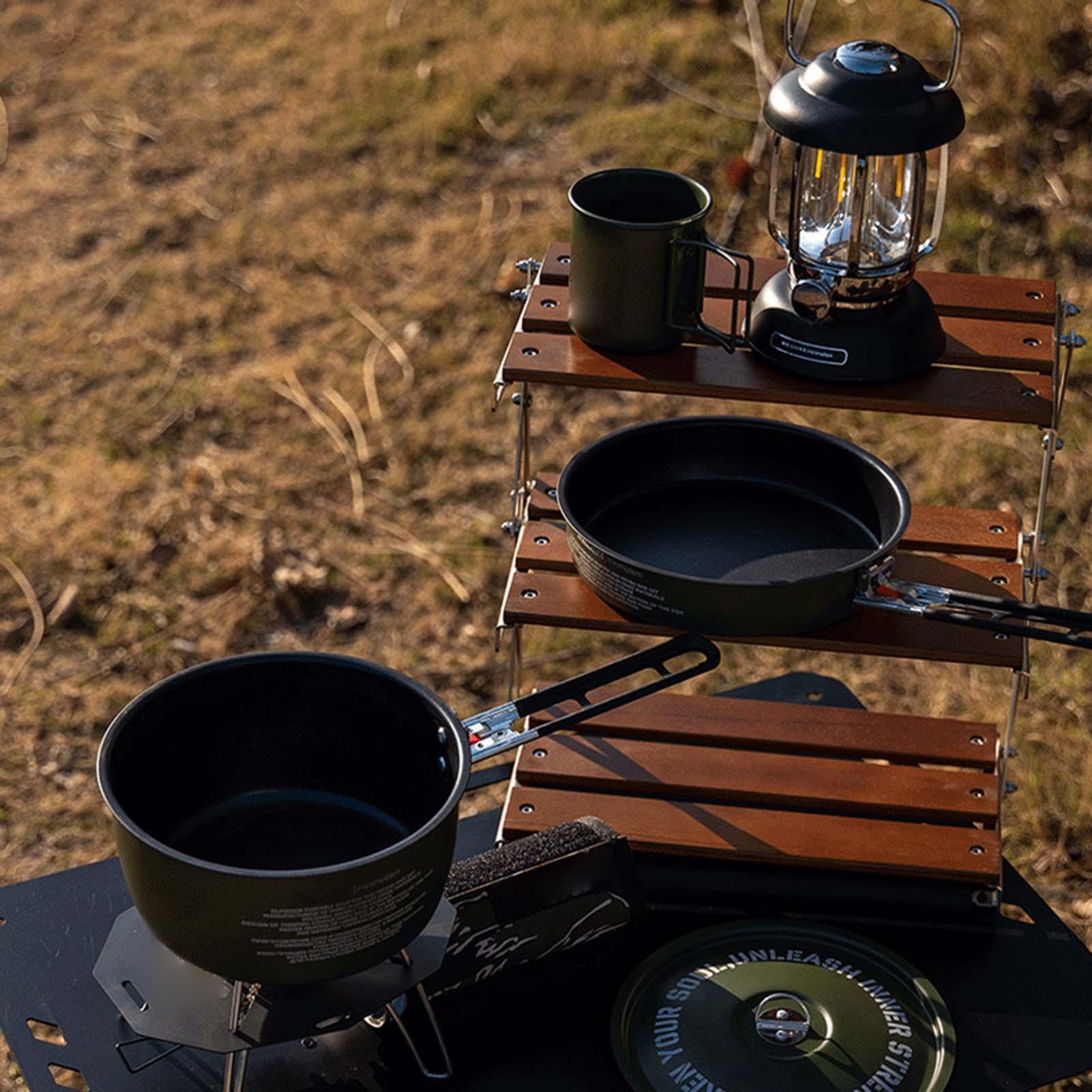 Conjunto de panelas de acampam - Camping Cooking Set Detachable Handle avaliação e preço