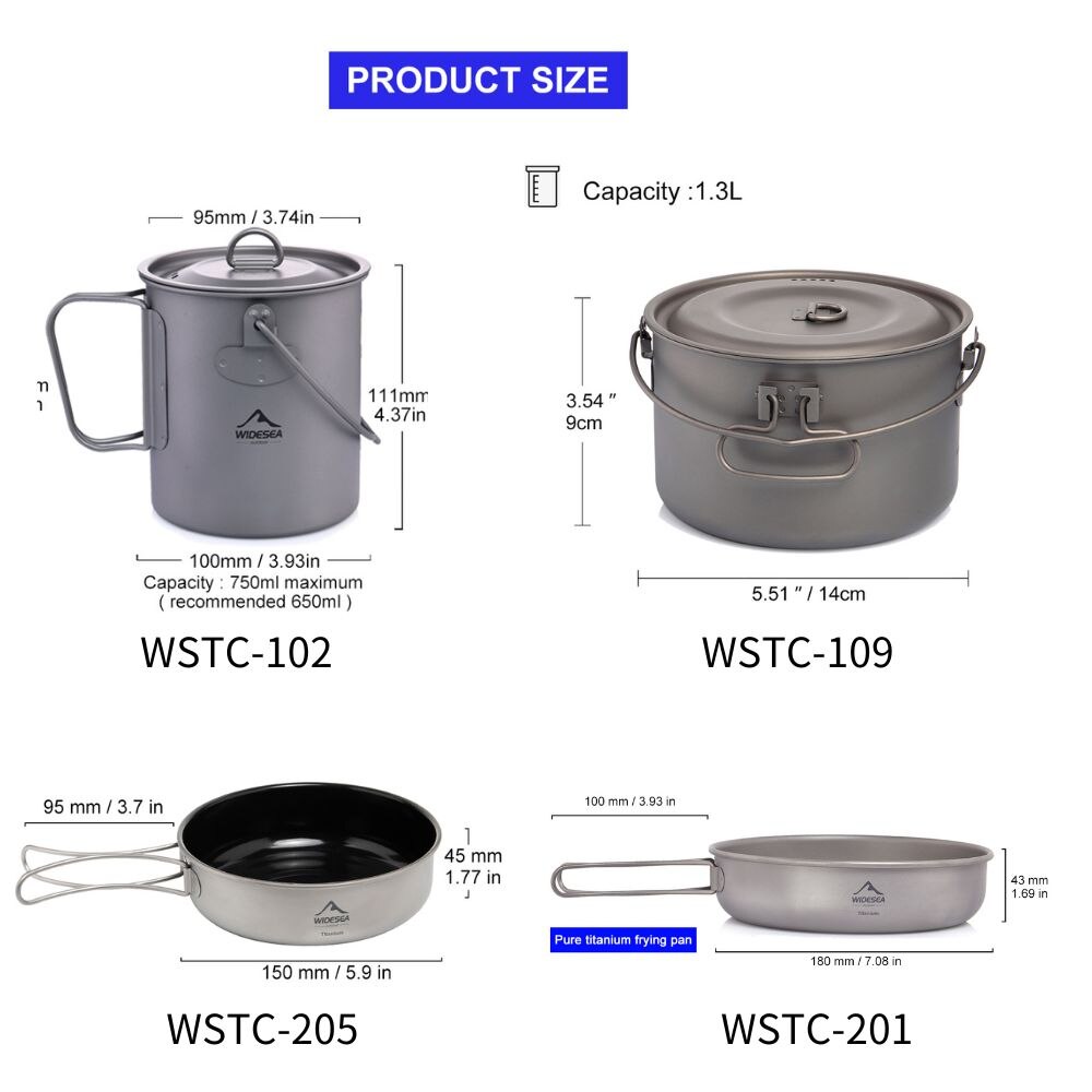 Widesea-Conjunto De Panelas De - Camping Cooking Pot Set avaliação e preço