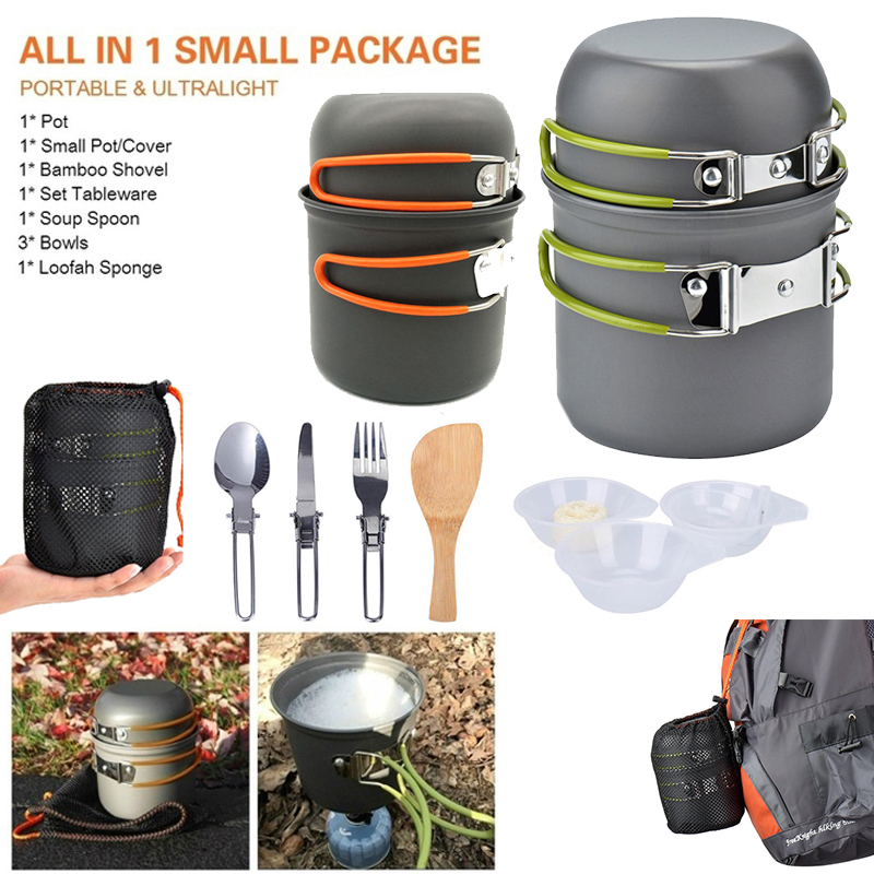 Novo pote de acampamento portá - Camping Cooking Pot Set avaliação e preço
