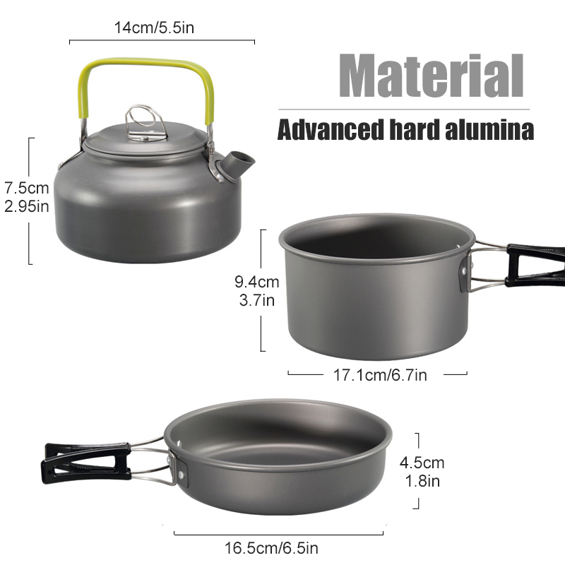 Westtune kit de panelas de aca - Camping Cooking Set With Kettle avaliação e preço