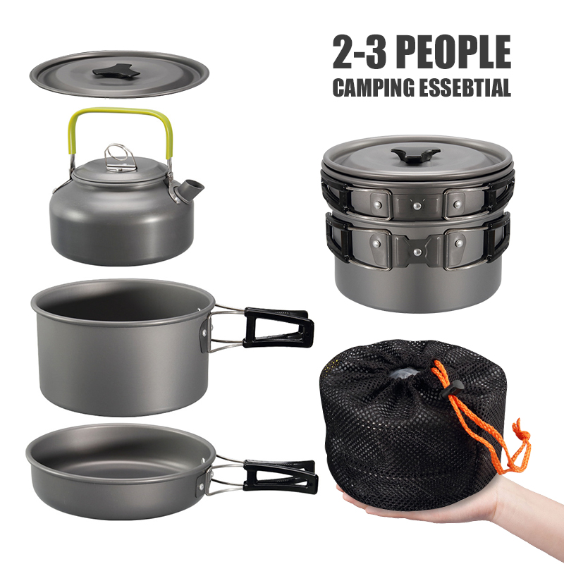 Westtune kit de panelas de aca - Camping Cooking Set With Kettle avaliação e preço