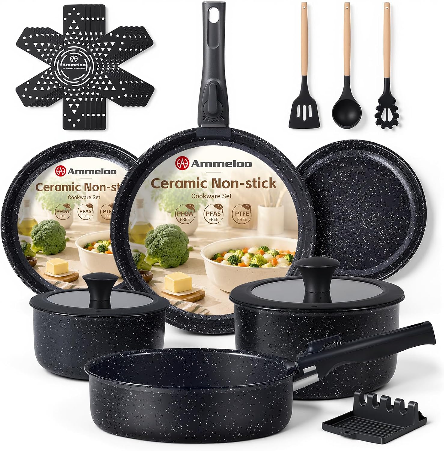 Conjunto de Panelas Antiaderen - Camping Cooking Set Detachable Handle avaliação e preço