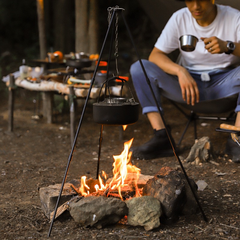 Suporte Triangular Portátil pa - Camping Cooking Pot Tripod avaliação e preço