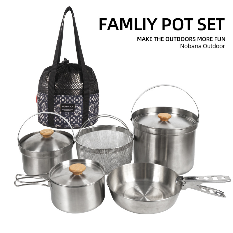 Nobana mais novo conjunto de p - Camping Cooking Pot Set avaliação e preço
