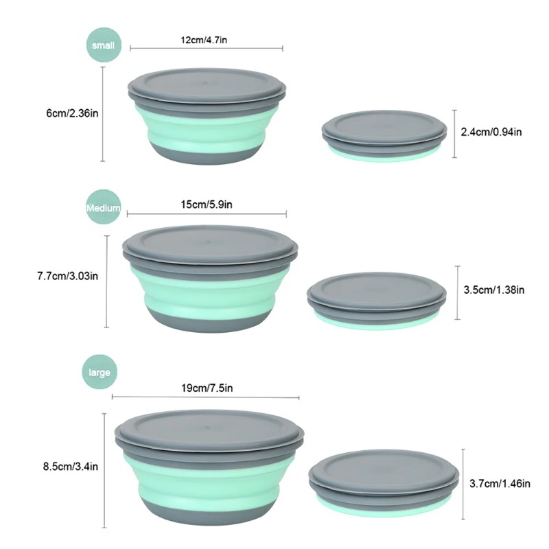 Conjunto de 3 Caixas de Almoço - Camping Cooking Dishes avaliação e preço