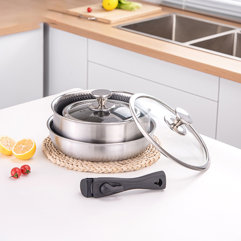 Conjunto de panelas de aço ino - Camping Cooking Set Detachable Handle avaliação e preço