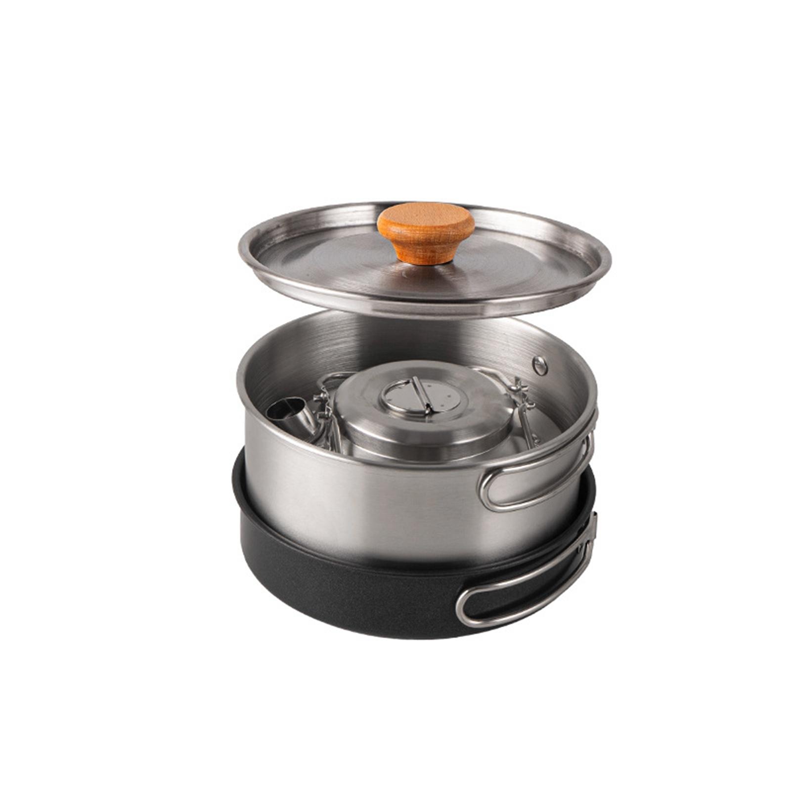 Conjunto de Utensílios de Cozi - Camping Cooking Set With Kettle avaliação e preço