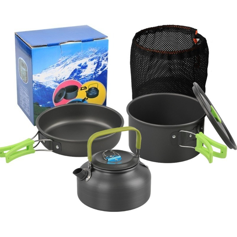 Conjunto de Utensílios de Cozi - Camping Cooking Set With Kettle avaliação e preço