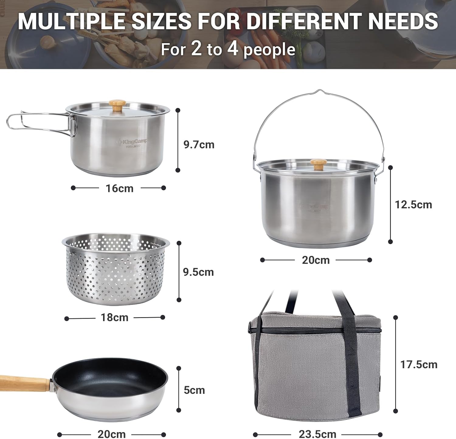 Conjunto de Utensílios de Cozi - Camping Cooking Set With Kettle avaliação e preço