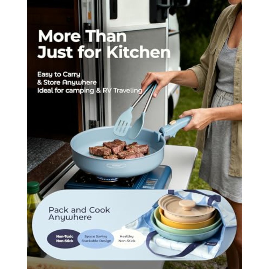 Conjunto de Utensílios de Cerâ - Camping Cooking Set Detachable Handle avaliação e preço