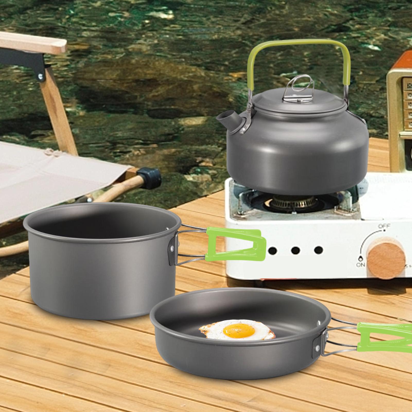 Panelas de acampamento conjunt - Camping Cooking Set With Kettle avaliação e preço