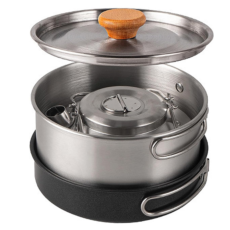 Conjunto de Utensílios de Cozi - Camping Cooking Set With Kettle avaliação e preço